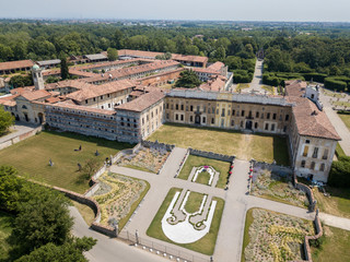 Villa Arconati, Castellazzo, Bollate, Milano, Italia. Vista aerea. Giardini e parco, Parco delle...