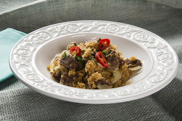 Farofa with dried meat and pepper