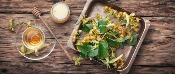 Tea with linden honey