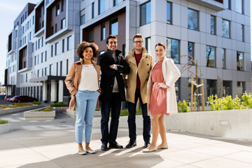 Obraz premium international group of people on city street