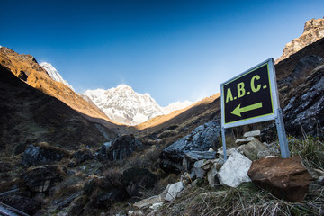 Annapurna base camp, A signboard way to ABC