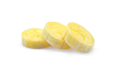 Banana slice isolated on white background