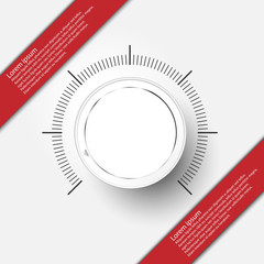 Volume button, sound control, music knob with texture and scale