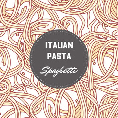 Hand drawn pattern with pasta spaghetti. Background for food package design - 161588280