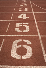 Running track with number,the path to success.