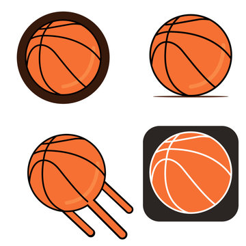 Basketball vector on white background.Basketball logo vector illustration.