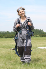 Happy skydiver posing