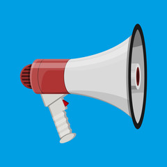 Loudspeaker or megaphone. Announcement element.