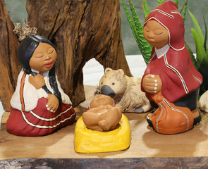 Nativity scene with the holy family from Bolivia in Latin Americ