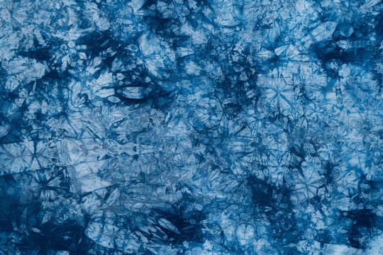 Blue dye indigo background and abstract