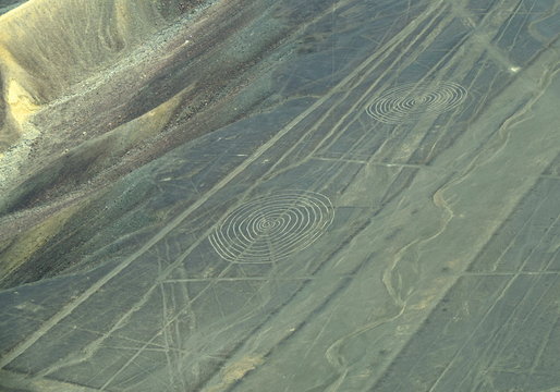The Nazca Lines in Peru, here you can see Spirals