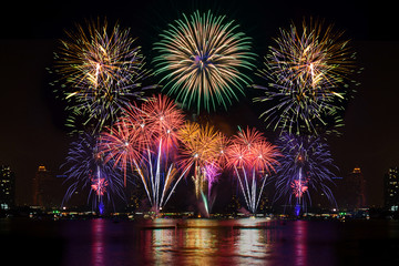 Colorful fireworks display for celebration 