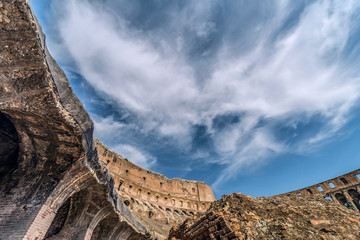 Fototapeta na wymiar View inside the Colosseum, Rome, Italy