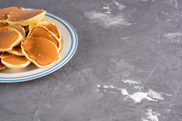 Pancakes on a black background.