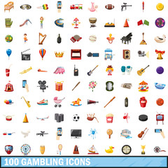 100 gamble set, cartoon style