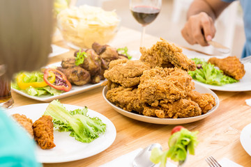 Chicken on dinning table