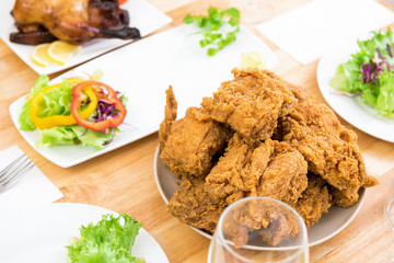 Chicken on dinning table