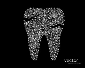 Abstract vector illustration of tooth with caries.