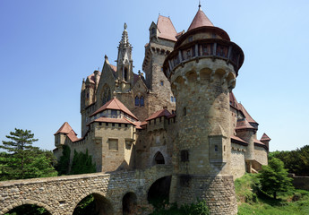 Fototapeta na wymiar The Castle Burg Kreuzenstein near Leobendorf in Lower Austria, highly detailed