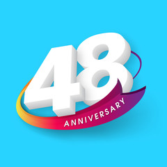 Anniversary emblems 48 anniversary template design