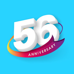Anniversary emblems 56 anniversary template design - obrazy, fototapety, plakaty