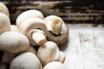 background of fresh whole mushrooms