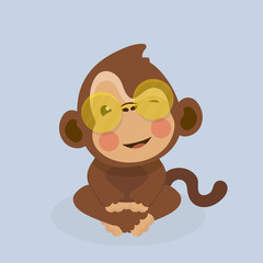 Fototapeta premium Cute monkey cartoon. 