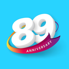 Anniversary emblems 89 anniversary template design