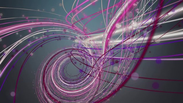 Romantic animation with stripe object and particles in slow motion, 4096x2304 loop 4K