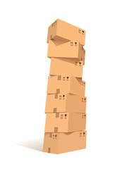 Cardboard boxes stacks