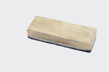 Brush removes the side board used for deletion chalk. (Top brush) on white background.