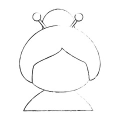 japanese girl icon over white background vector illustration