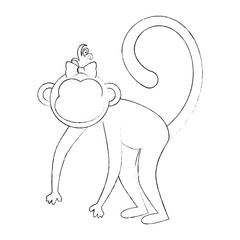 monkey animal icon over white background vector illustration