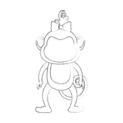monkey animal icon over white background vector illustration