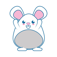 kawaii mouse animal icon over white background colorful design vector illustration