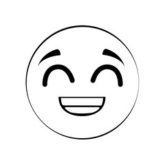 cartoon happy face icon over white background vector illustration
