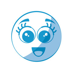 Fototapeta premium cartoon happy face icon over white background vector illustration