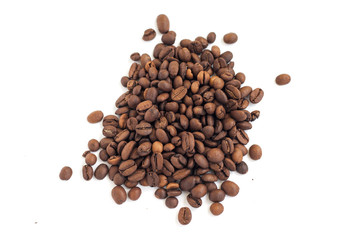 Coffee beans on white background
