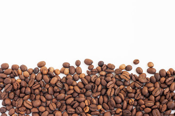 Coffee beans on white background