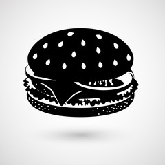 Hamburger isolated on white background.Vector illustration.