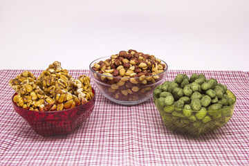 Several typical Brazilian sweets from Junina. Peanut butter and roasted peanuts