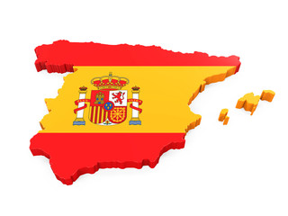 Map of Spain Isolated