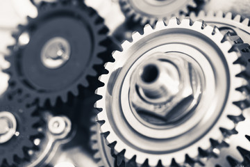 Obraz premium engine gear wheels, industrial background