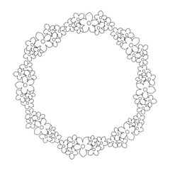 circular frame with decorative flowers icon over white background vector illustration