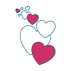 hearts icon over white background colorful design vector illustration