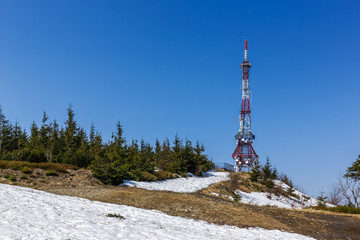 Skrzyczne hill in mountains Beskid Slaski, Karpaty, Poland