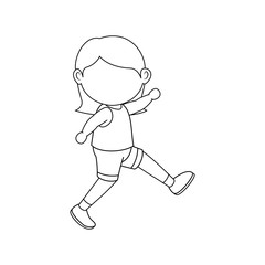 Girl running cartoon icon vector illustration graphic design