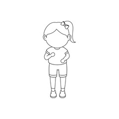 Girl running cartoon icon vector illustration graphic design