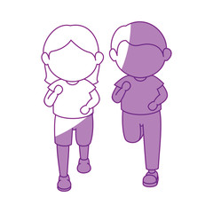 girl and boy running icon vector illustration graphic design