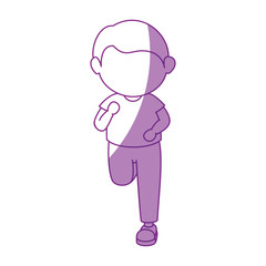 boy running cartoon icon vector illustration graphic design